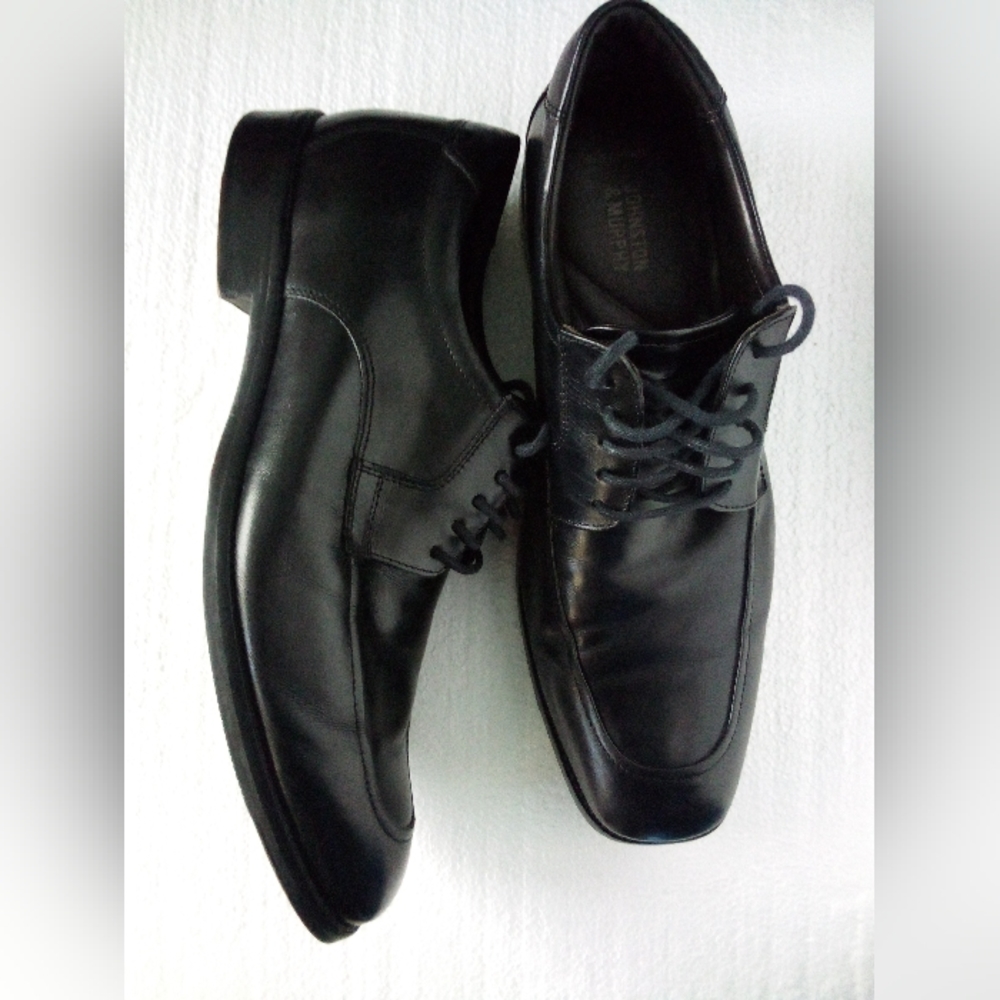 Johnston And Murphy Leather Lace-up Oxford Derby Dress Shoes Men's 10.5M Black